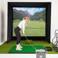 Golf Simulator Enclosure Built for Indoor Practice, 7 Sizes Available, Impact Screen, Side Barriers