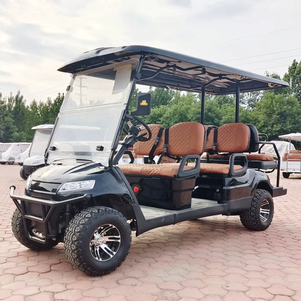 Hot Selling New Solar Panel Powered 4KW 5KW Off-Road Vehicle 60V Lithium Battery Adult 6 Seater 4 Wheel Beach Golf Cart