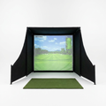 Golf Simulator Enclosure Built for Indoor Practice, 7 Sizes Available, Impact Screen, Side Barriers