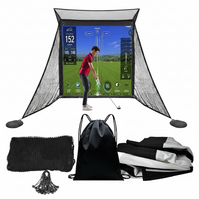Golf Simulator Impact Screen with Black Double Layer Blackout Cloth Shank Side N